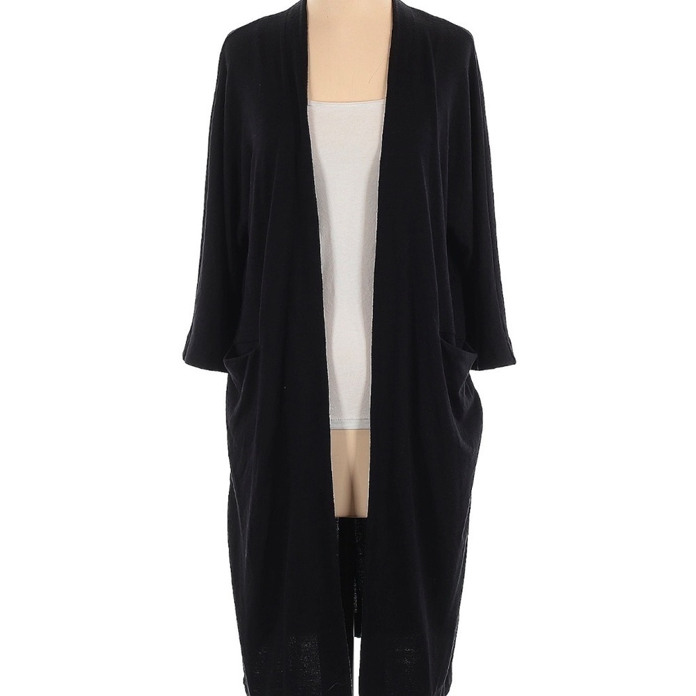 Wilfred Black Cardigan Sweater Long Open Front